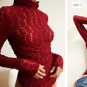 🍓 Free People ‘Day And Night Lace Bodysuit’ small
